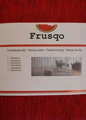 Draadjesgordijn Rood 90x200cm 2 Draadjesgordijn Rood 90x200cm - Afbeelding 2