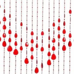 Kralengordijn Druppel Rood 90x200cm