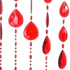 Kralengordijn Druppel Rood 90x200cm -Vliegengordijnkopen Winkel 1946728749