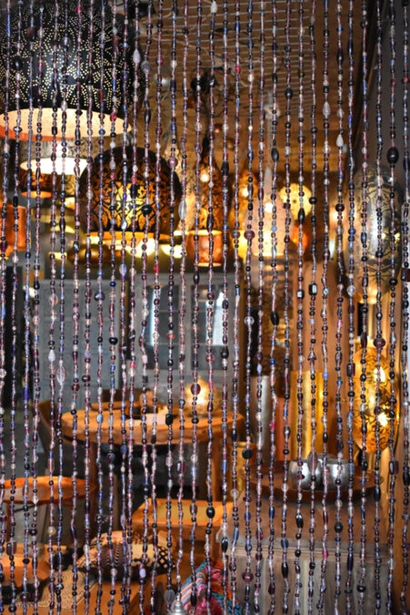 Glaskralengordijn Oosters (paarse Glaskralen) 2 Glaskralengordijn Oosters (paarse Glaskralen) - Afbeelding 2