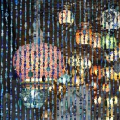 Glaskralengordijn Oosters (blauwe Glaskralen)