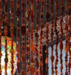 Glaskralengordijn Oosters (rode Glaskralen)