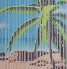 Bamboe Deurgordijn Tropical Paradise 90x200cm 1 Bamboe Deurgordijn Tropical Paradise 90x200cm