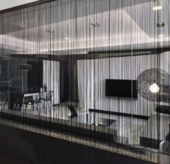 Brandvertragende Draadjesgordijnen Zwart 300x300cm