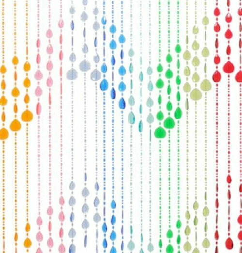 Kralengordijn Druppel Regenboog 90x200cm 1 Kralengordijn Druppel Regenboog 90x200cm