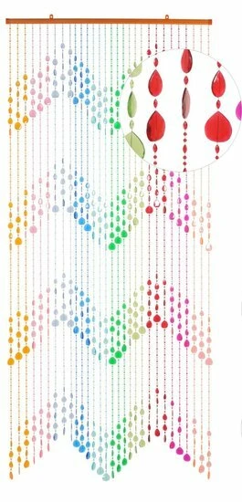 Kralengordijn Druppel Regenboog 90x200cm 2 Kralengordijn Druppel Regenboog 90x200cm - Afbeelding 2