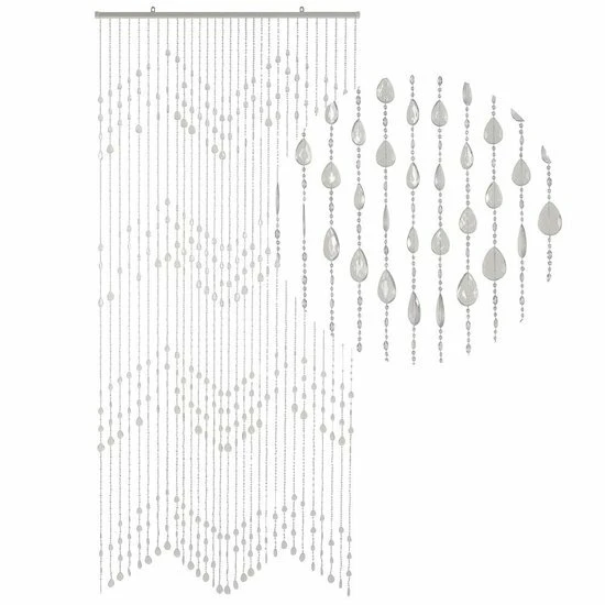 Kralengordijn Druppel Transparant 90x200cm 2 Kralengordijn Druppel Transparant 90x200cm - Afbeelding 2