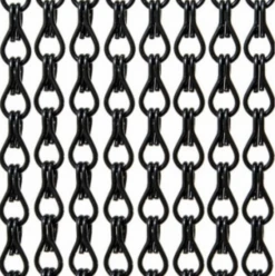 Aluminium Ketting Vliegengordijn Op Maat: Zwart Glans