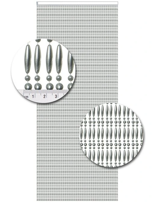 Vliegengordijn Kralen Op Maat: Recht Metallic Zilver 2 Vliegengordijn Kralen Op Maat: Recht Metallic Zilver - Afbeelding 2