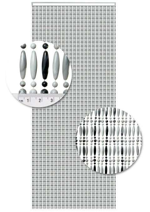 Vliegengordijn Kralen Op Maat: Recht Grijs/wit Gevlamd 2 Vliegengordijn Kralen Op Maat: Recht Grijs/wit Gevlamd - Afbeelding 2
