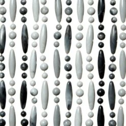 Vliegengordijn Kralen Op Maat: Verspringen Grijs/wit Gevlamd