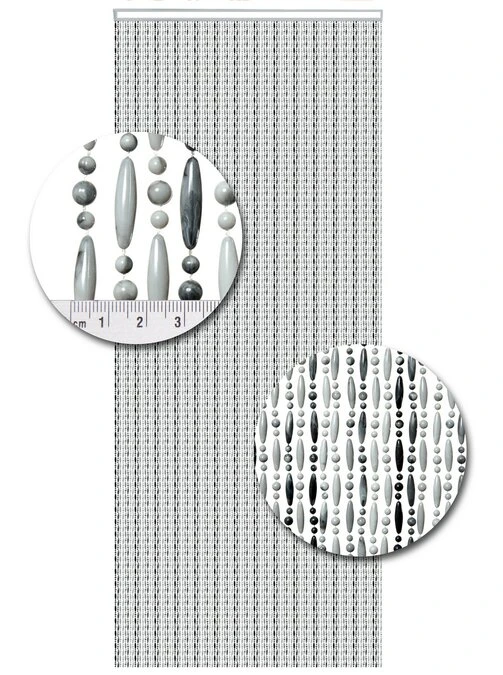 Vliegengordijn Kralen Op Maat: Verspringen Grijs/wit Gevlamd 2 Vliegengordijn Kralen Op Maat: Verspringen Grijs/wit Gevlamd - Afbeelding 2