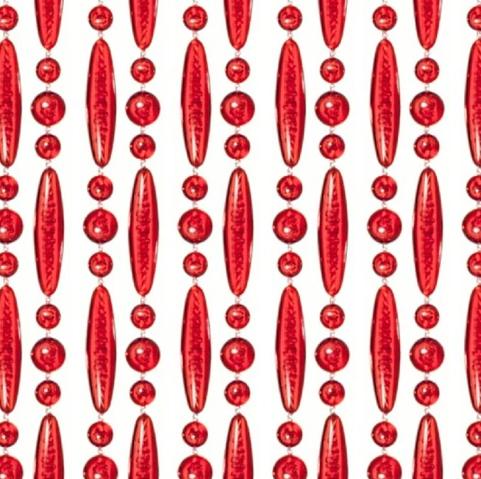Vliegengordijn Kralen Op Maat: Verspringen Rood 1 Vliegengordijn Kralen Op Maat: Verspringen Rood