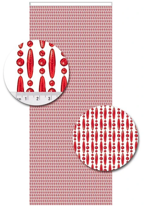 Vliegengordijn Kralen Op Maat: Verspringen Rood 2 Vliegengordijn Kralen Op Maat: Verspringen Rood - Afbeelding 2