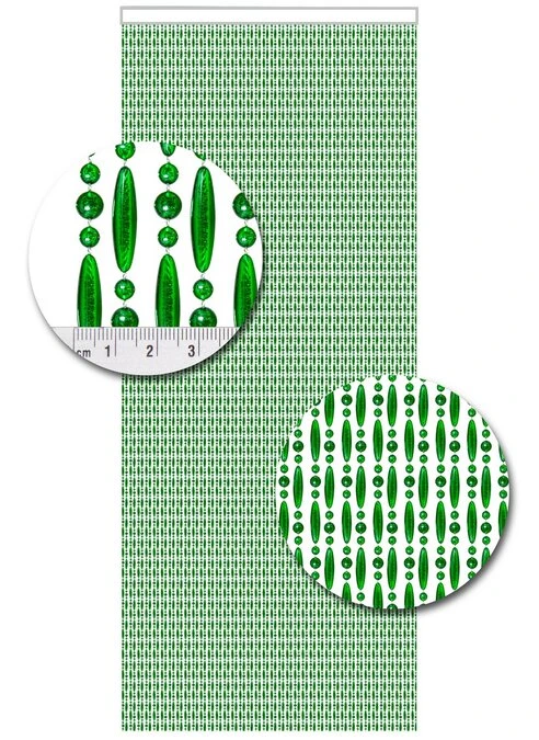 Vliegengordijn Kralen Op Maat: Verspringen Groen Transparant 2 Vliegengordijn Kralen Op Maat: Verspringen Groen Transparant - Afbeelding 2