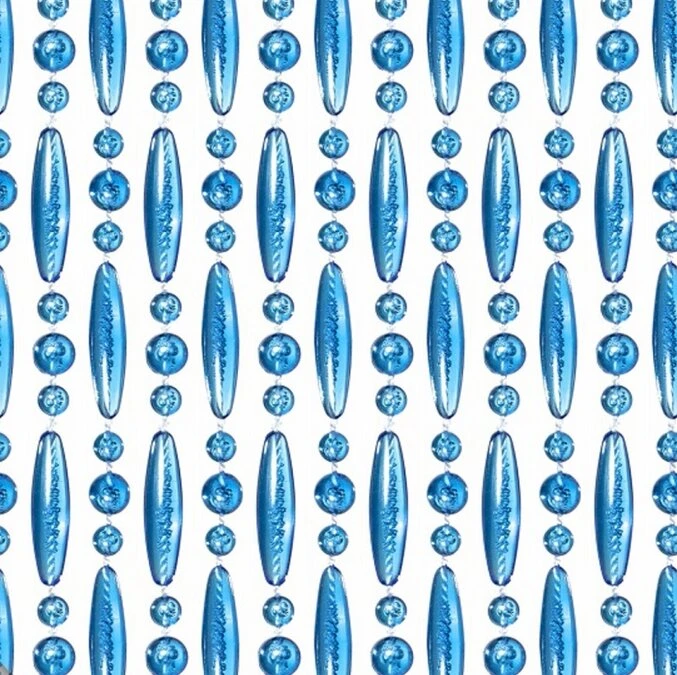 Vliegengordijn Kralen Op Maat: Verspringen Blauw Transparant 1 Vliegengordijn Kralen Op Maat: Verspringen Blauw Transparant