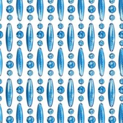Vliegengordijn Kralen Op Maat: Verspringen Blauw Transparant