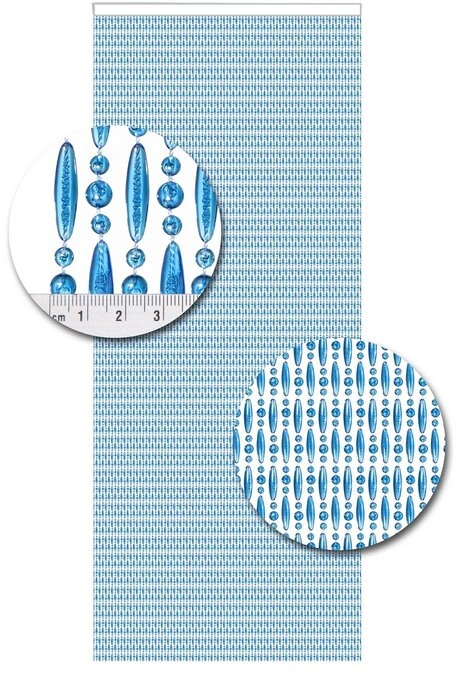 Vliegengordijn Kralen Op Maat: Verspringen Blauw Transparant 2 Vliegengordijn Kralen Op Maat: Verspringen Blauw Transparant - Afbeelding 2