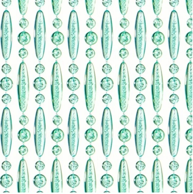 Vliegengordijn Kralen Op Maat: Verspringen Turquoise 1 Vliegengordijn Kralen Op Maat: Verspringen Turquoise