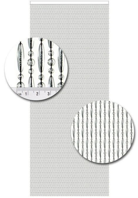 Vliegengordijn Kralen Op Maat: Verspringen Transparant (zwarte Draad) 2 Vliegengordijn Kralen Op Maat: Verspringen Transparant (zwarte Draad) - Afbeelding 2
