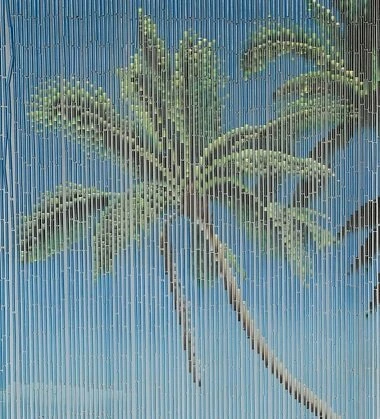 Bamboe Vliegengordijn Palm Op Strand 90x200cm 1 Bamboe Vliegengordijn Palm Op Strand 90x200cm