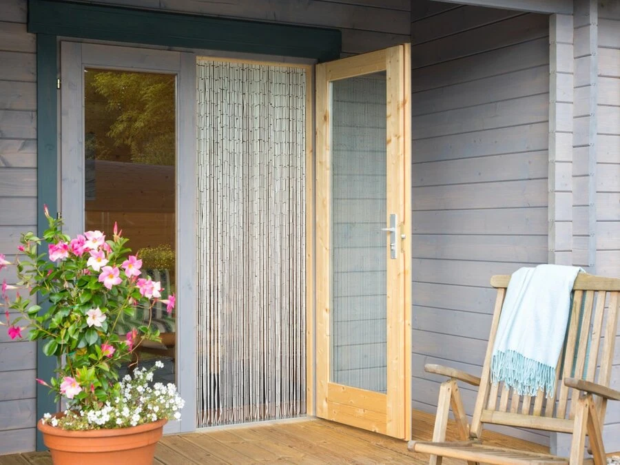 Bamboe Vliegengordijn Wit 90x200cm (90 Strengen) 2 Bamboe Vliegengordijn Wit 90x200cm (90 Strengen) - Afbeelding 2