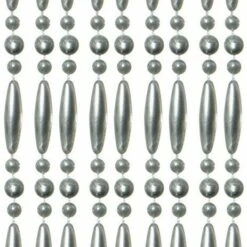 Vliegengordijn Kralen Recht Zilver Metallic 90x210cm