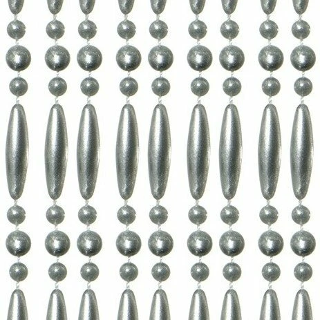 Vliegengordijn Kralen Recht Zilver Metallic 90x210cm 1 Vliegengordijn Kralen Recht Zilver Metallic 90x210cm