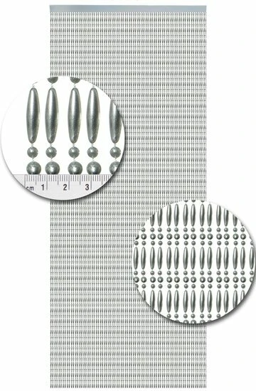 Vliegengordijn Kralen Recht Zilver Metallic 90x210cm 2 Vliegengordijn Kralen Recht Zilver Metallic 90x210cm - Afbeelding 2