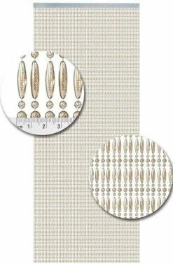 Vliegengordijn Kralen Recht Champagne Transparant 90x210cm -Vliegengordijnkopen Winkel 1979365143 2