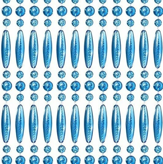 Vliegengordijn Kralen Recht Blauw Transparant 90x210cm 1 Vliegengordijn Kralen Recht Blauw Transparant 90x210cm