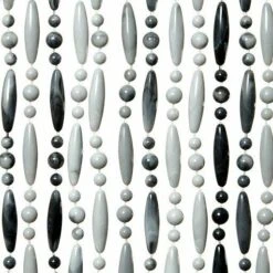 Vliegengordijn Kralen Grijs/wit 90x210cm