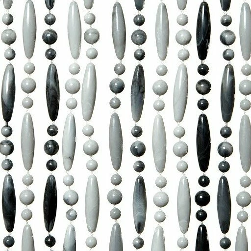 Vliegengordijn Kralen Grijs/wit 90x210cm 1 Vliegengordijn Kralen Grijs/wit 90x210cm