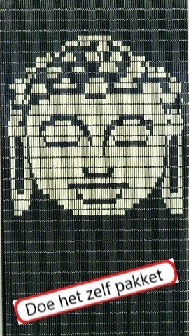 Vliegengordijn Bouwpakket Boeddha Antraciet/creme 90x210cm 1 Vliegengordijn Bouwpakket Boeddha Antraciet/creme 90x210cm
