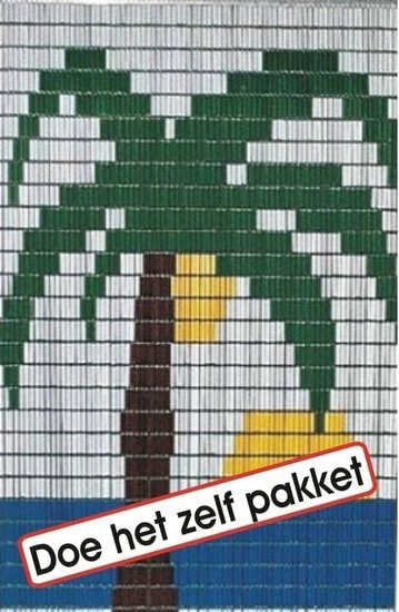 Vliegengordijn Bouwpakket Palmboom Met Kokosnoten 90x210cm 1 Vliegengordijn Bouwpakket Palmboom Met Kokosnoten 90x210cm