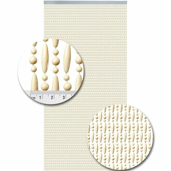 Vliegengordijn Kralen Creme 90x210cm 2 Vliegengordijn Kralen Creme 90x210cm - Afbeelding 2