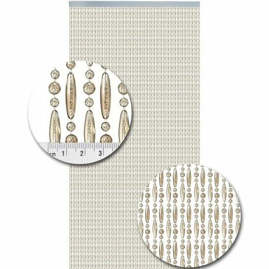 Vliegengordijn Kralen Champagne Transparant 90x210cm 2 Vliegengordijn Kralen Champagne Transparant 90x210cm - Afbeelding 2