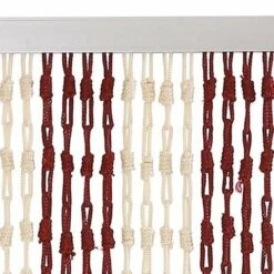 Vliegengordijn Knopen Rood/ivoor 90x200cm -Vliegengordijnkopen Winkel 1979368629